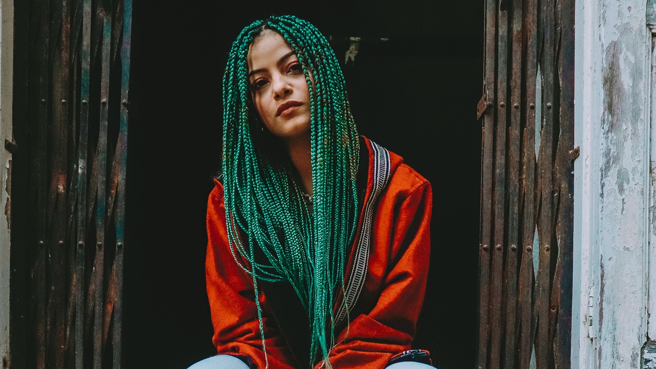 Woman with Green Braids